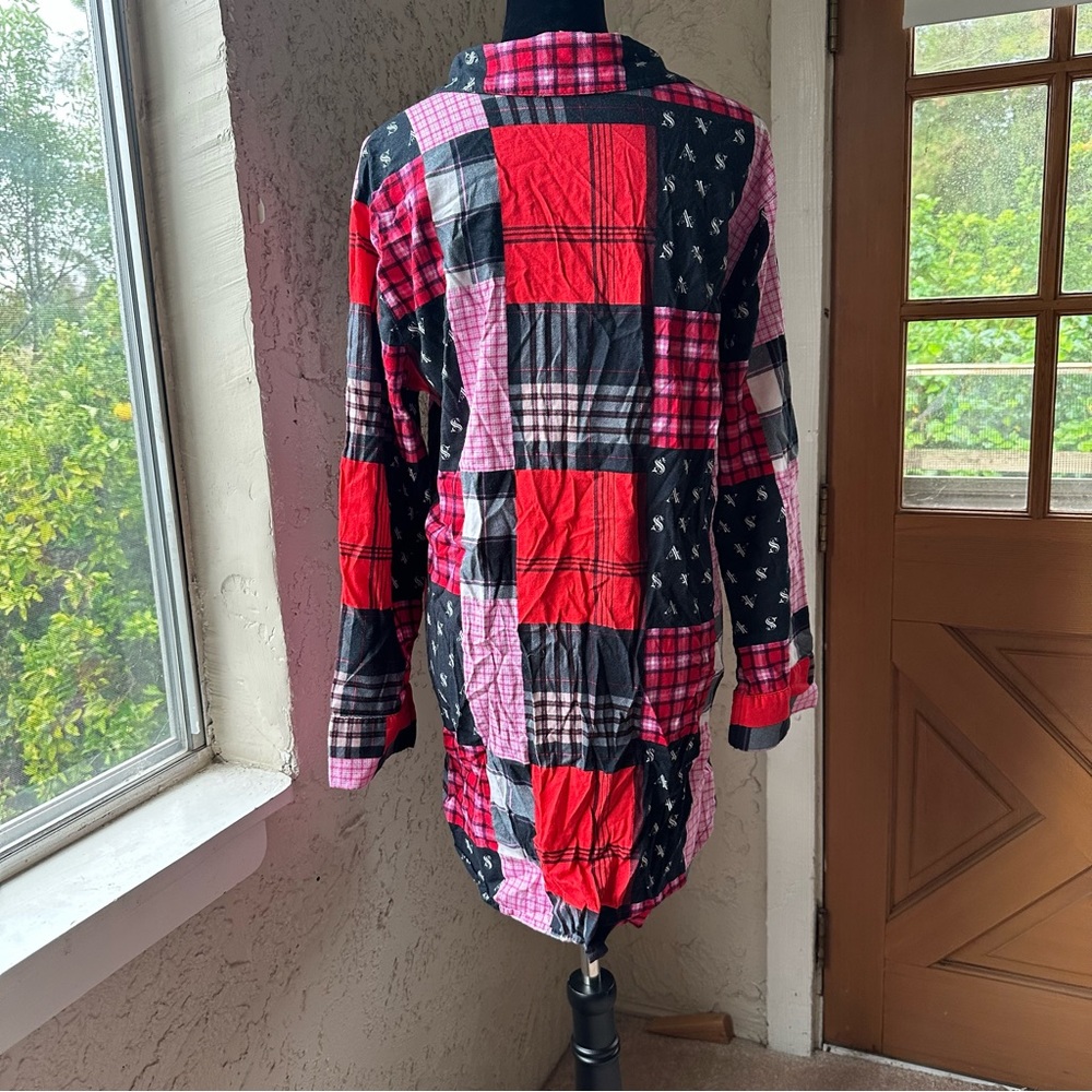 Victorias Secret Vs Patchwork Button Down Long Sl… - image 7